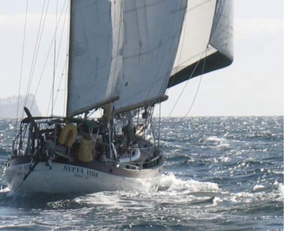 Hans Christian 43 cockpit and deck looking aft